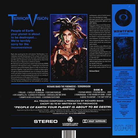 Richard Band - OST Terrorvision Blue Vinyl Edition