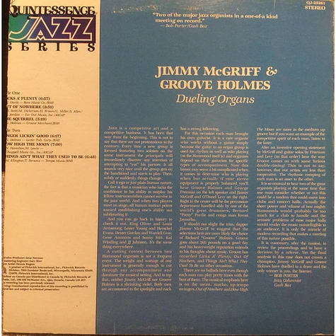 Jimmy McGriff & Richard "Groove" Holmes - Dueling Organs