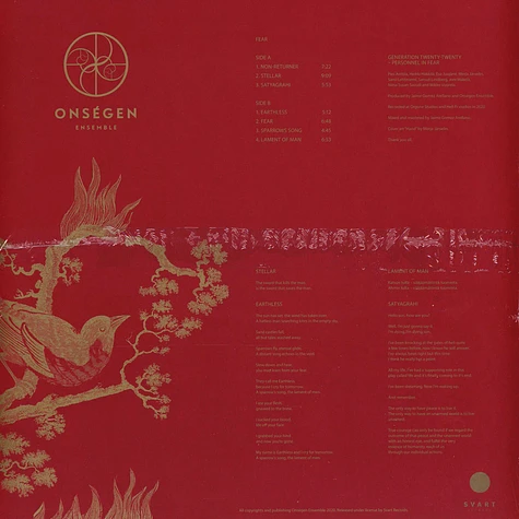 Onsegen Ensemble - Fear Red Vinyl Edition