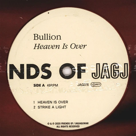 Bullion - Heaven Is Over EP Crystal Clear Vinyl Edition