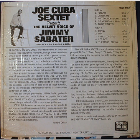 Joe Cuba Sextet - Presents The Velvet Voice Of Jimmy Sabater