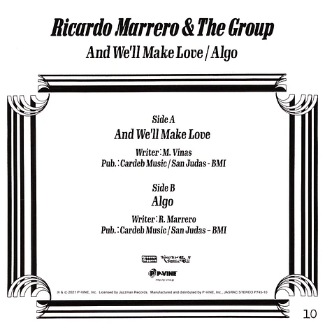 Ricardo Marrero & The Group - And We'll Make Love / Algo