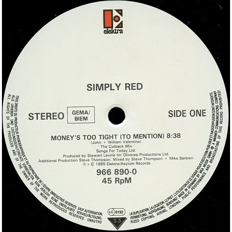 Simply Red - Money's Too Tight (To Mention) (The Cutback Mix)