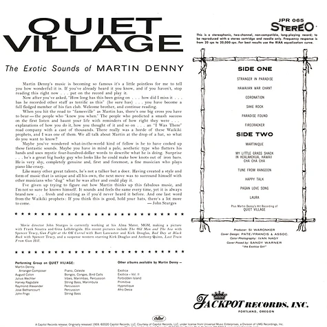 Martin Denny - Quiet Village Black Vinyl Edition