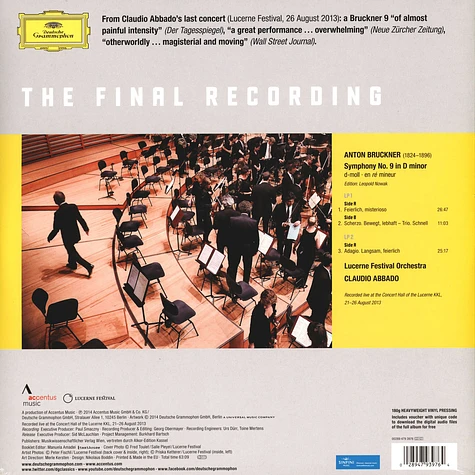 Claudio Abbado / Lucerne Festival Orchestra - Bruckner: Sinfonie Nr.9