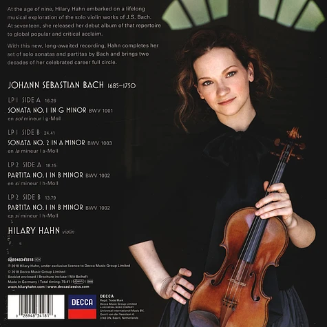 Hilary Hahn - Hilary Hahn Plays Bach: Sonatas 1 & 2, Partita 1