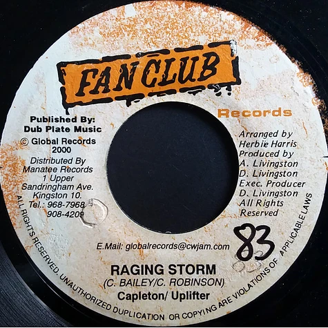 Capleton & Uplifter / Champagne - Raging Storm / Can't Trick Wi