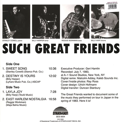 Stanley Cowell & Billy Harper & Others - Such Great Friends