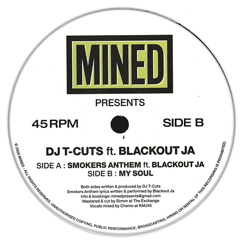 DJ T-Cuts - Smokers Anthem Feat. Blackout Ja / My Soul