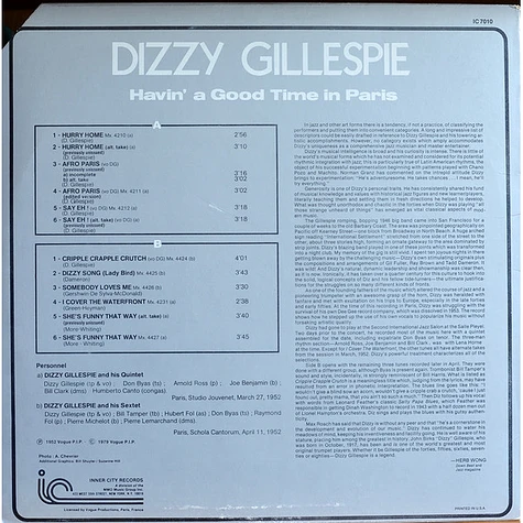 Dizzy Gillespie - Havin' A Good Time In Paris Vol.1