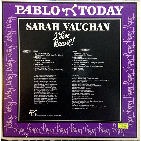 Sarah Vaughan - I Love Brazil!