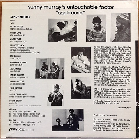 Sunny Murray & The Untouchable Factor - Apple Cores