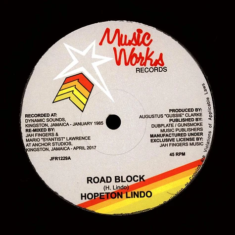 Hopeton Lindo / Syantist & Jah Fingers - Road Block / Dub Mix, Instrumental