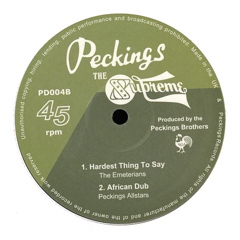 Teddy Dan, Troublesome / The Emeterians, Peckings Allstars - Jah In Glory, Oh Jah / Hardest Thing To Say, African Dub