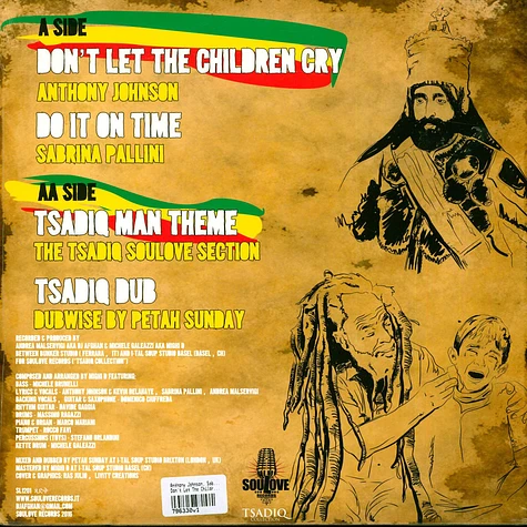 Anthony Johnson, Sabrina Pallini / Tsadiq Souloe Section, Petah Sunday - Don't Let The Children Cry, Do It On Time / Tsadiq Man Theme, Dub