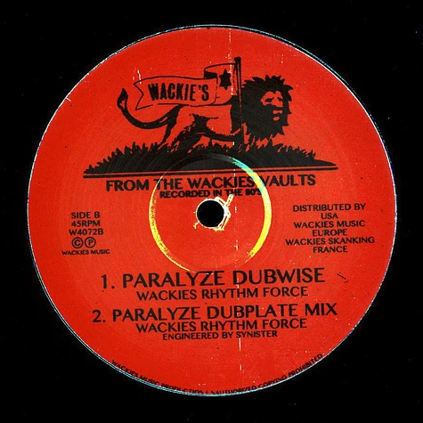 Ras Igan / Wackies Rhythm Force - Paralyze Them / Dubwise, Dubplate Mix