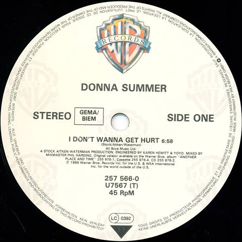 Donna Summer - I Don't Wanna Get Hurt (Extended Version)