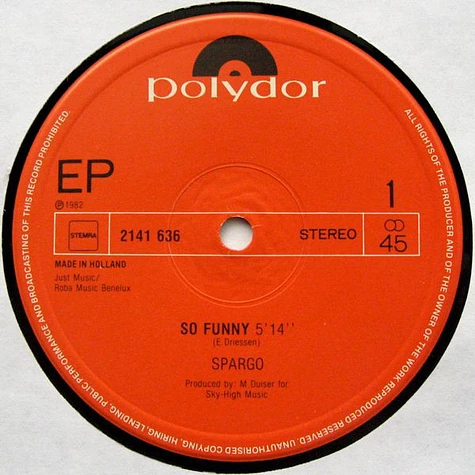 Spargo - So Funny (Special Maxi Version)