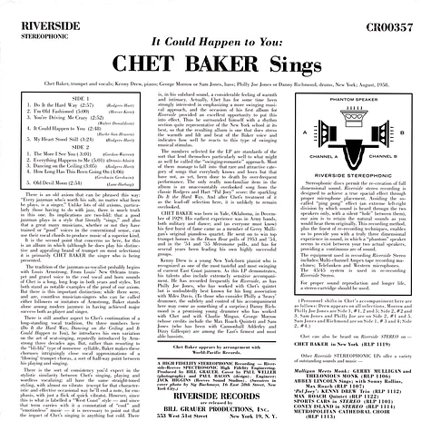 Chet Baker - Chet Baker Sings: It Could Happen To You