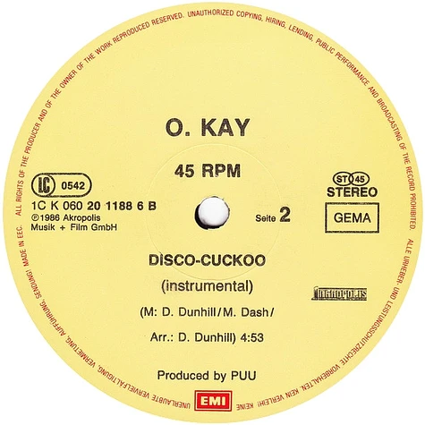 O. Kay - When The D.J. Plays Her Favorite Song (Extended D.J.-Mix)