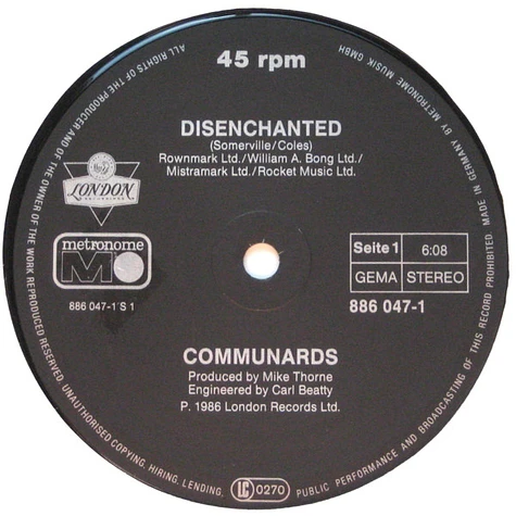 The Communards - Disenchanted