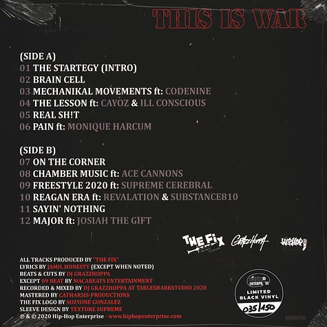The Fix (DJ Grazzhoppa & Jamil Honesty) - This Is War Black Vinyl Edition