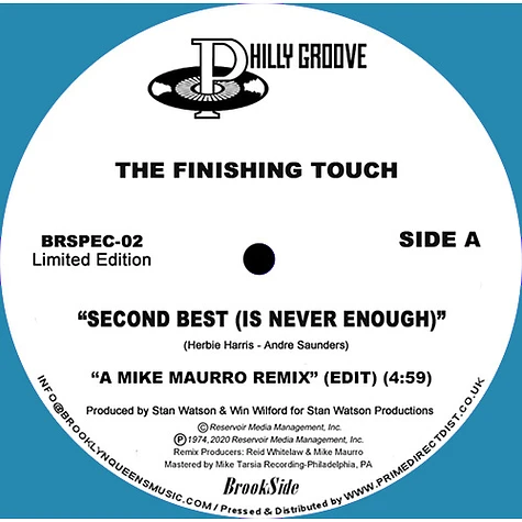 The Finishing Touch - Second Best (Is Never Enough) Blue Vinyl Edition