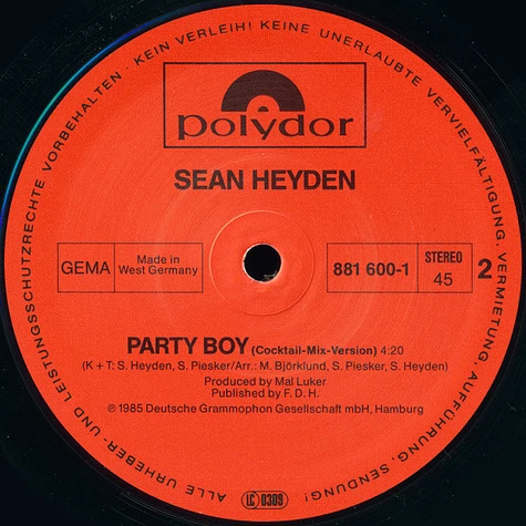 Sean Heyden - Party Boy