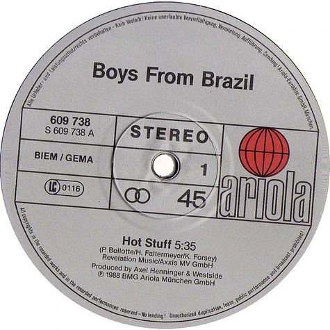 Boys From Brazil - Hot Stuff