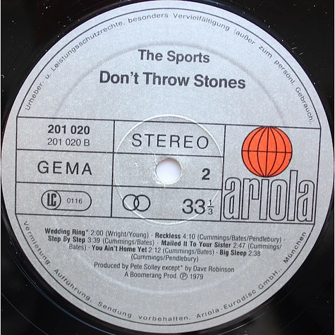 The Sports - Don't Throw Stones