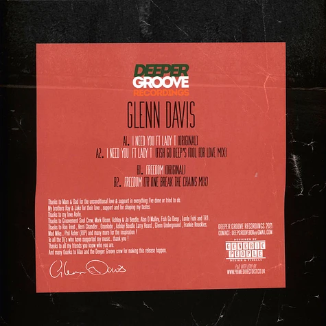 Glenn Davis - I Need You Feat. Lady T