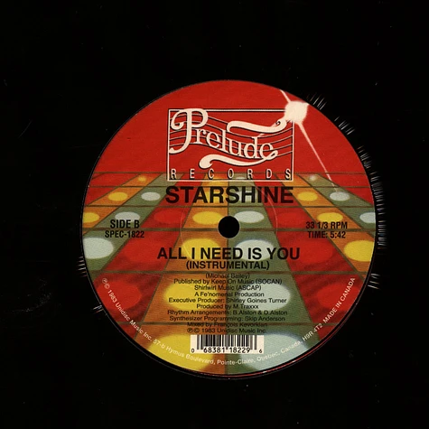 Starshine - All I Need Is You