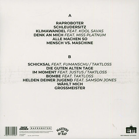 Jack Orsen (M.O.R.) - Raproboter HHV Exclusive White Vinyl Edition