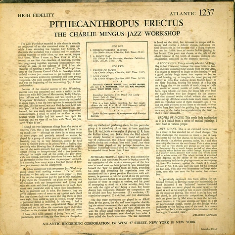 Charles Mingus Jazz Workshop - Pithecanthropus Erectus