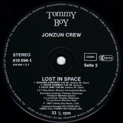 The Jonzun Crew - Lost In Space