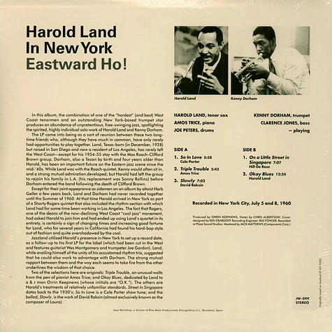 Harold Land - Eastward Ho! Harold Land In New York