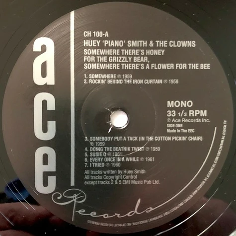 Huey "Piano" Smith & His Clowns - Somewhere There's Honey For The Grizzly Bear, Somewhere There's A Flower For The Bee