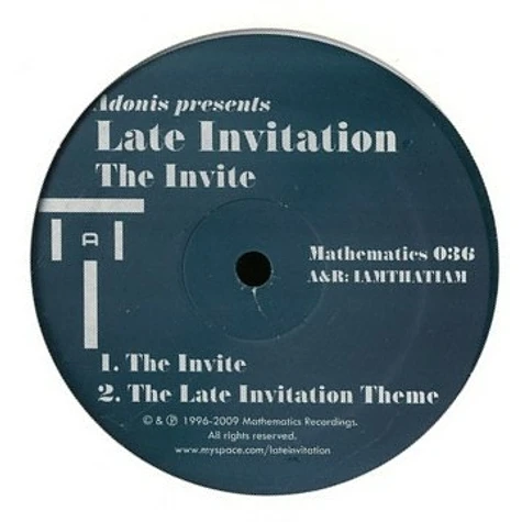 Adonis Presents Late Invitation - The Invite