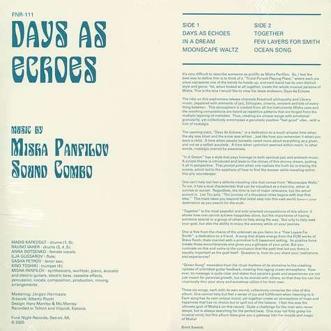Misha Panvilov Sound Combo - Days As Echoes 2nd Edition
