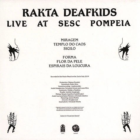 Rakta & Deafkids - Live At Sesc Pompeia Black Vinyl Edition