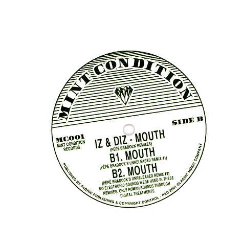 Iz & Diz - Mouth Unreleased Pepe Bradock Remixes White Vinyl Ediition