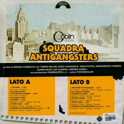 Goblin - OST Squadra Antigangster Yellow Vinyl Edition