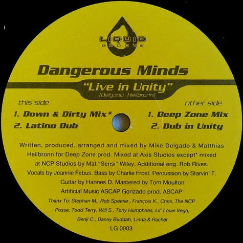 Dangerous Minds - Live In Unity