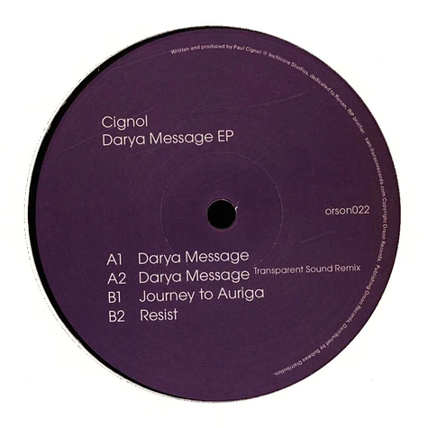 Cignol - Darya Message Transparent Sound Remix