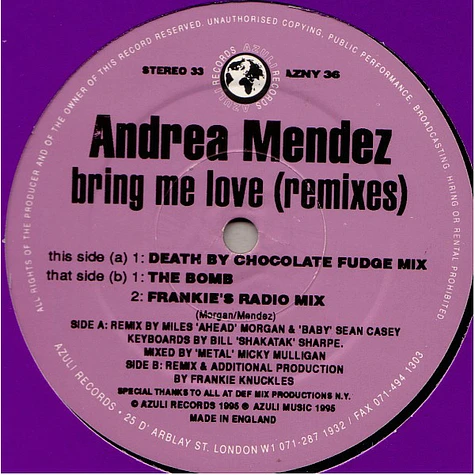 Andrea Mendez - Bring Me Love (Remixes)