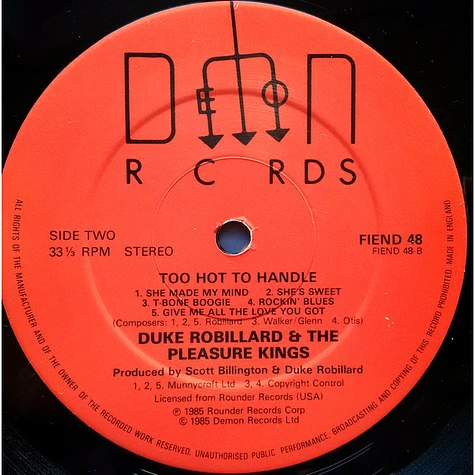 Duke Robillard And The Pleasure Kings - Too Hot To Handle
