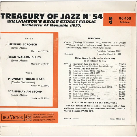 Williamson's Beale Street Frolic Orchestra - Williamson's Beale Street Frolic