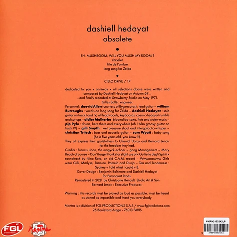 Dashiell Hedayat - Obsolete Record Store Day 2021 Edition