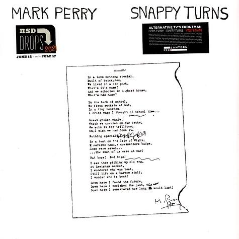 Mark Perry - Snappy Turns Clear Record Store Day 2021 Edition