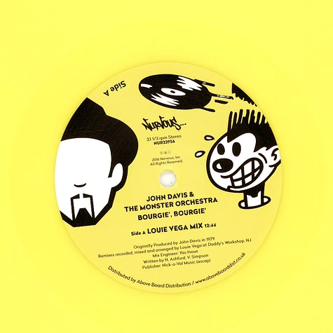 John Davis & The Monster Orchestra - Bourgie, Bourgie Louie Vega Remixes Yellow Vinyl Edition